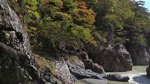 用平底锅拍摄日本日光枥木龙yo峡谷视频素材