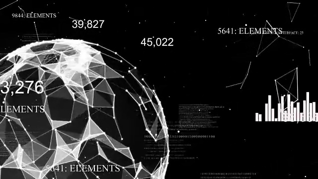 丛与数字数字，图表，图形和文本。抽象的领域视频素材