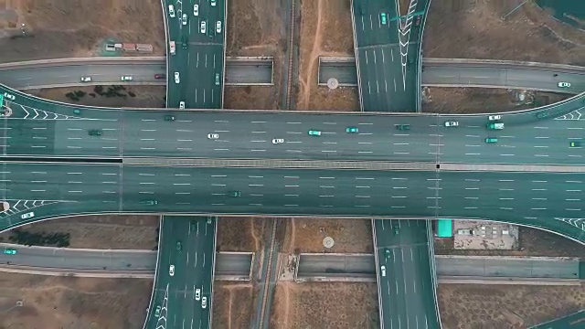 天桥/ bridge-aerial视图视频素材