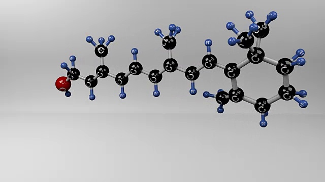 维生素A的分子。视频素材