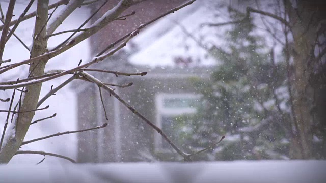 郊区的降雪视频素材