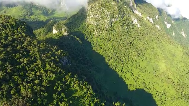 山景和森林鸟瞰图。视频素材