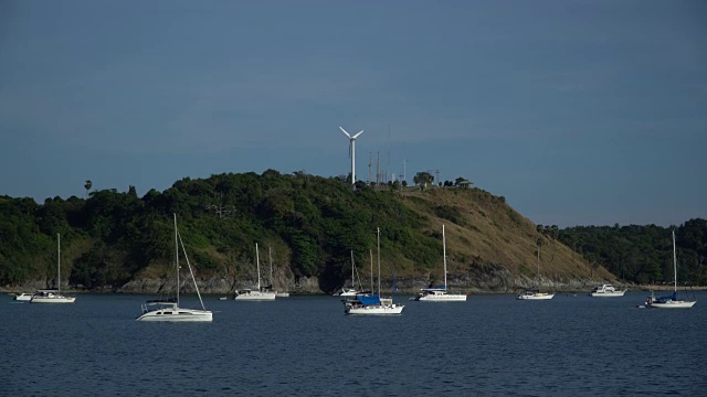 海岸线上有4k艘游艇。视频素材