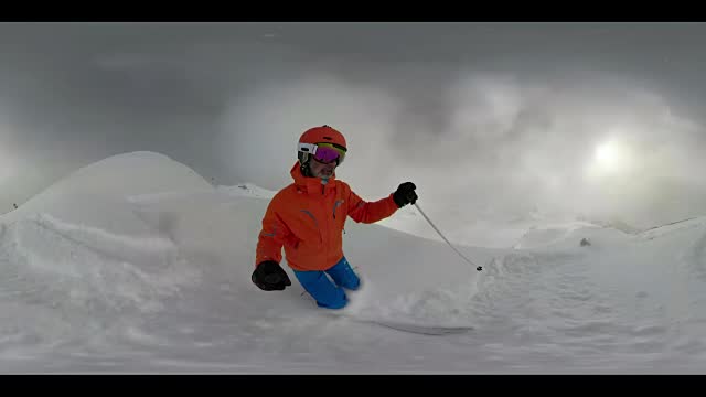 360VR Sports - 360VR粉雪滑雪4K视频视频素材