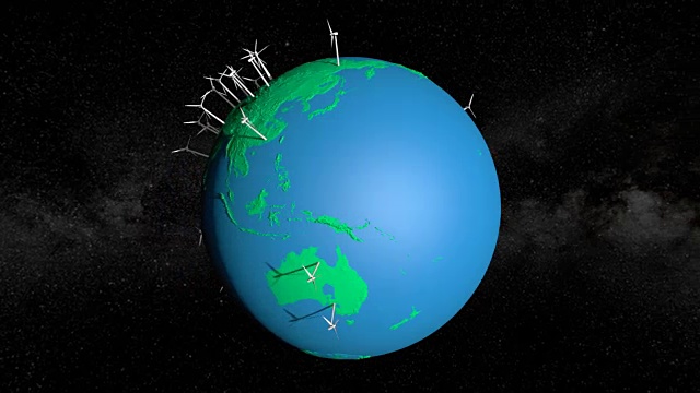 地球上生产清洁能源的24圈7圈视频素材