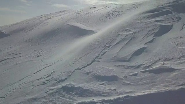 冰雪覆盖的冬季山地景观视频素材