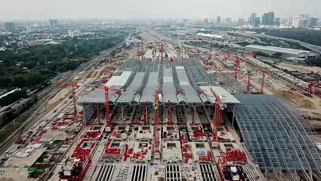 城市建筑工地鸟瞰图视频素材