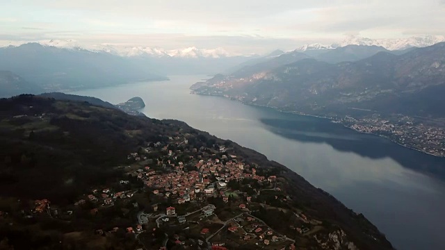 Magreglio Lake Como意大利科莫湖空中俯瞰视频素材