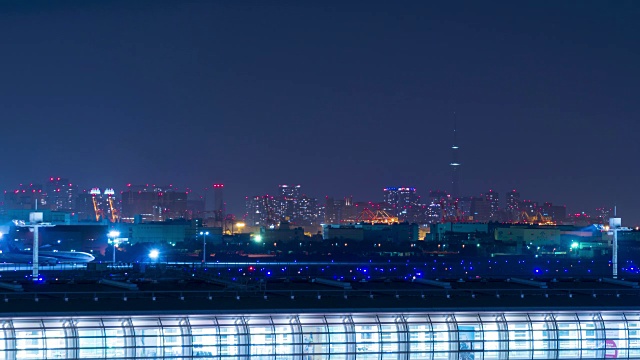 东京城市夜景时间时间流逝。视频下载