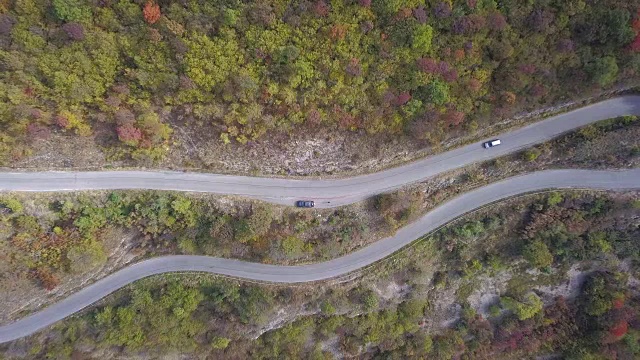 上面是山路，4k无人机视频视频素材