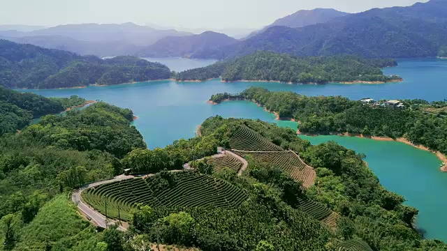 台湾台北茶园景观之空中景观。视频素材