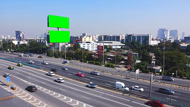 4K:曼谷繁忙高速公路鸟瞰图视频素材