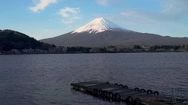 富士山和川口湖的樱花视频下载