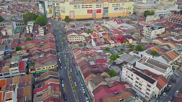 鸟瞰乔治城，槟城遗产位于半岛西北海岸视频素材