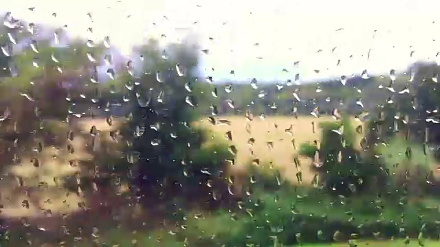 窗口火车雨滴视频素材