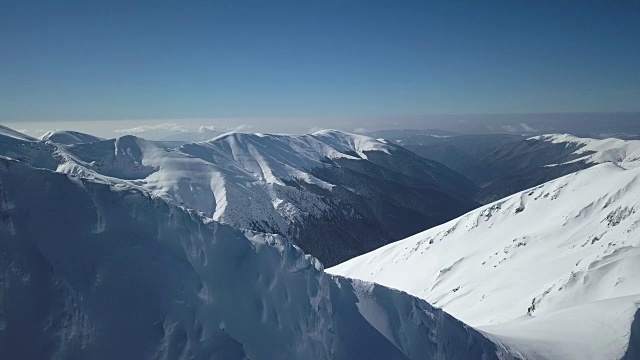 雪山罗马尼亚无人机4k视频素材