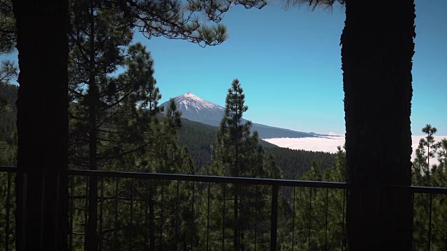 白雪覆盖的泰德火山视频素材