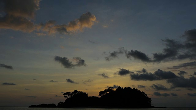 剪影岛屿的时间流逝。视频素材