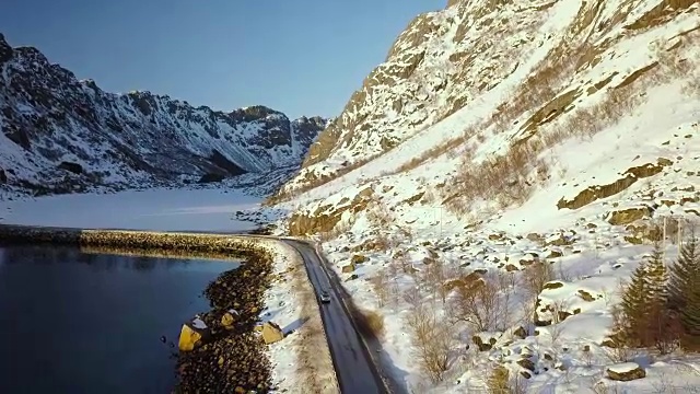 挪威特罗姆斯郡的风景路线-挪威的北部视频素材