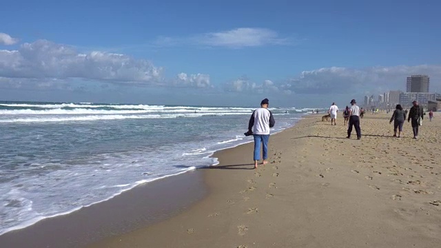 以色列特拉维夫附近的海岸视频素材