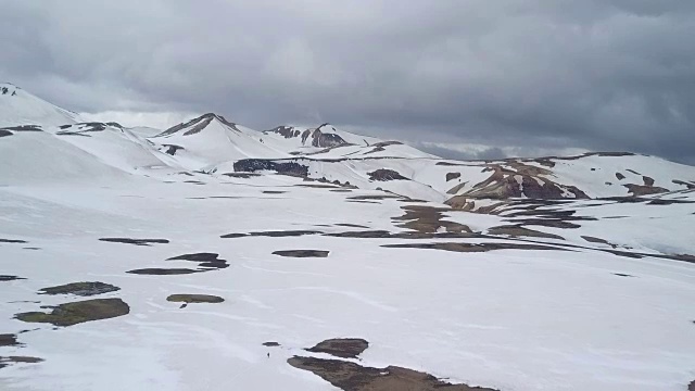 空中戏剧性的雪山视频素材