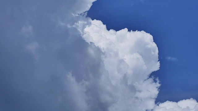时间流逝白色蓬松的云在蓝天的背景视频素材
