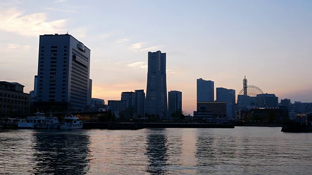 横滨Minatomirai的城市景观横滨，日本横滨市视频素材