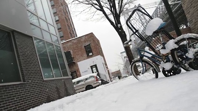 布鲁克林的下雪天视频素材