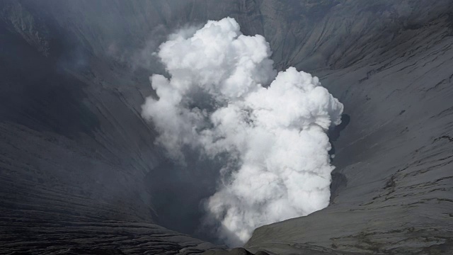 Bromo火山口和火山口，世界活火山。视频素材