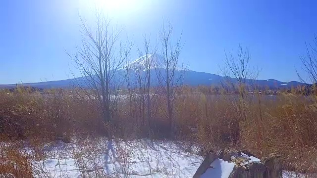 富士火山位于日本美丽的冬季视频素材