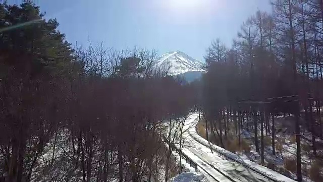 富士火山位于日本美丽的冬季视频素材