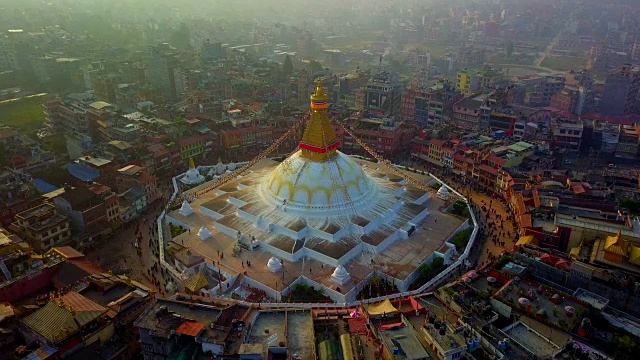 尼泊尔的Stupa Bodhnath katmandu - 2017年10月26日视频素材