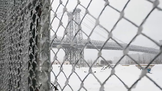 威廉斯堡桥暴风雪视频素材