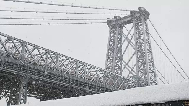 布鲁克林威廉斯堡暴雪视频素材