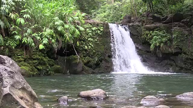 哈纳毛伊岛附近的风景瀑布视频素材