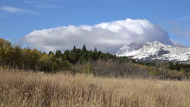 蒙大拿云移动雪山时间流逝视频素材