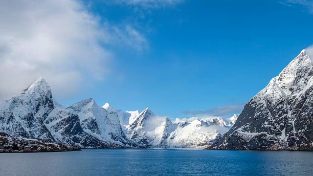 挪威峡湾和山脉的时间推移视频素材