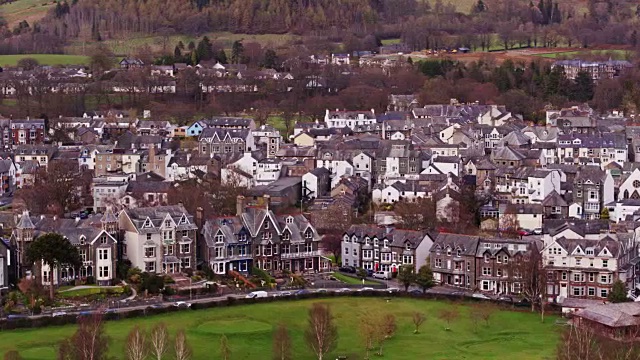 Keswick，湖区-鸟瞰图视频素材