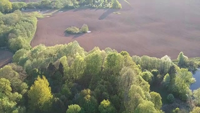 无人机飞过立陶宛美丽的晚春地区自然公园景观视频素材