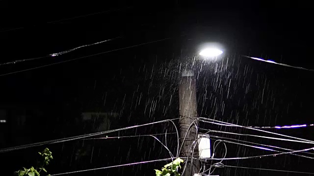 夜雨中有雷雨，声中有雷雨视频素材