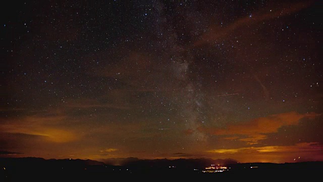 银河的星星在夜空中移动视频素材