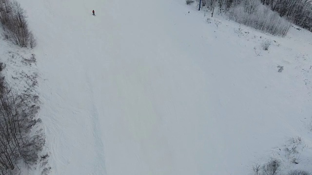 冬季的滑雪胜地。鸟瞰图视频素材