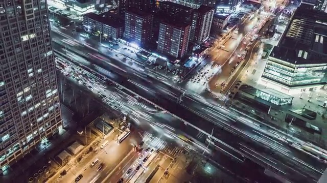 T/L ZO鸟瞰图繁忙繁荣的城市/北京，中国视频素材