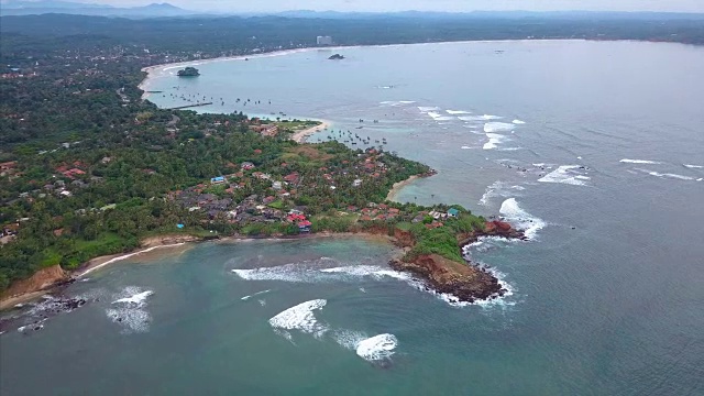 斯里兰卡海岸鸟瞰图视频素材