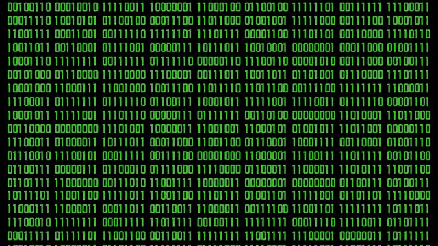 二进制随机生成的数字图形背景为绿色视频素材