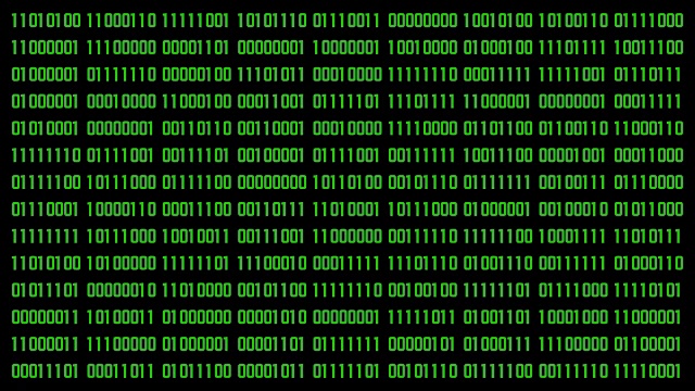 二进制随机生成的数字图形背景为绿色视频素材
