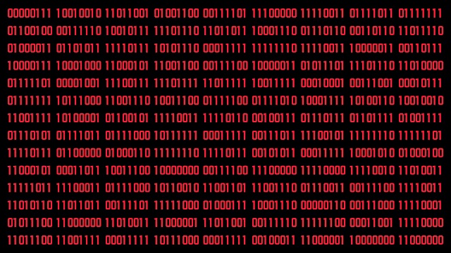 二进制随机生成数字图形背景红色视频素材