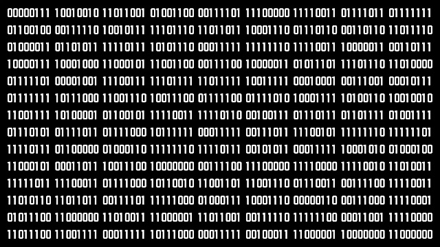 二进制随机生成数字图形背景黑白视频素材