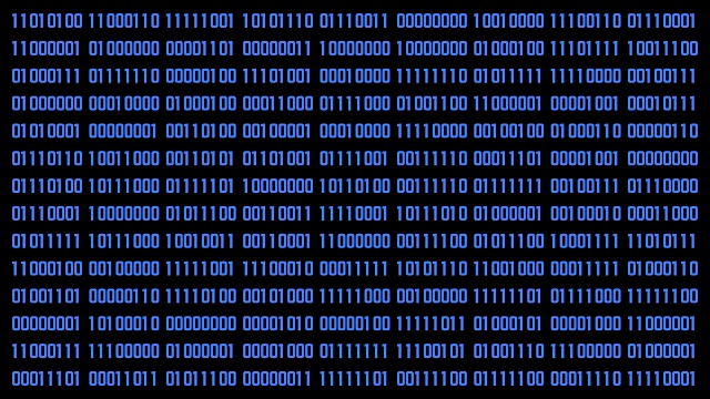 二进制随机生成数字图形背景蓝色视频素材