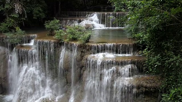 森林中的淡水瀑布视频素材